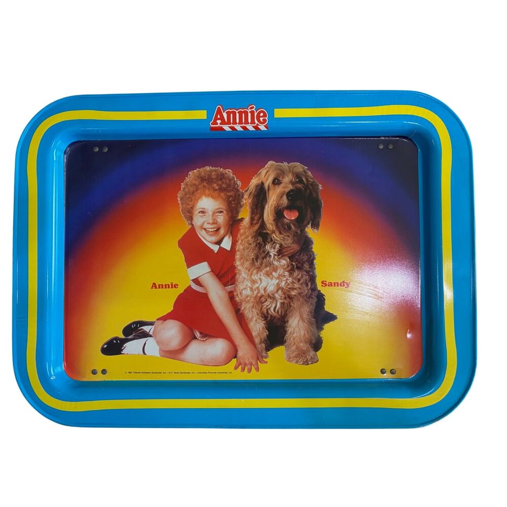 Vintage Orphan Annie & Sandy Folding Metal TV Tray from 1981